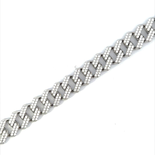 SILVER GENTS CZ BRACELET ZSB-6005