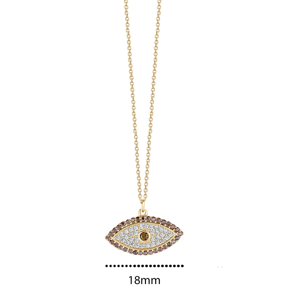 10KY CZ EYE CHARM ON CHAIN