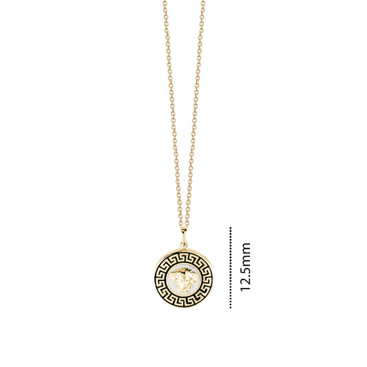 10KY MEDUSA WITH ENAMEL ROUND CHARM