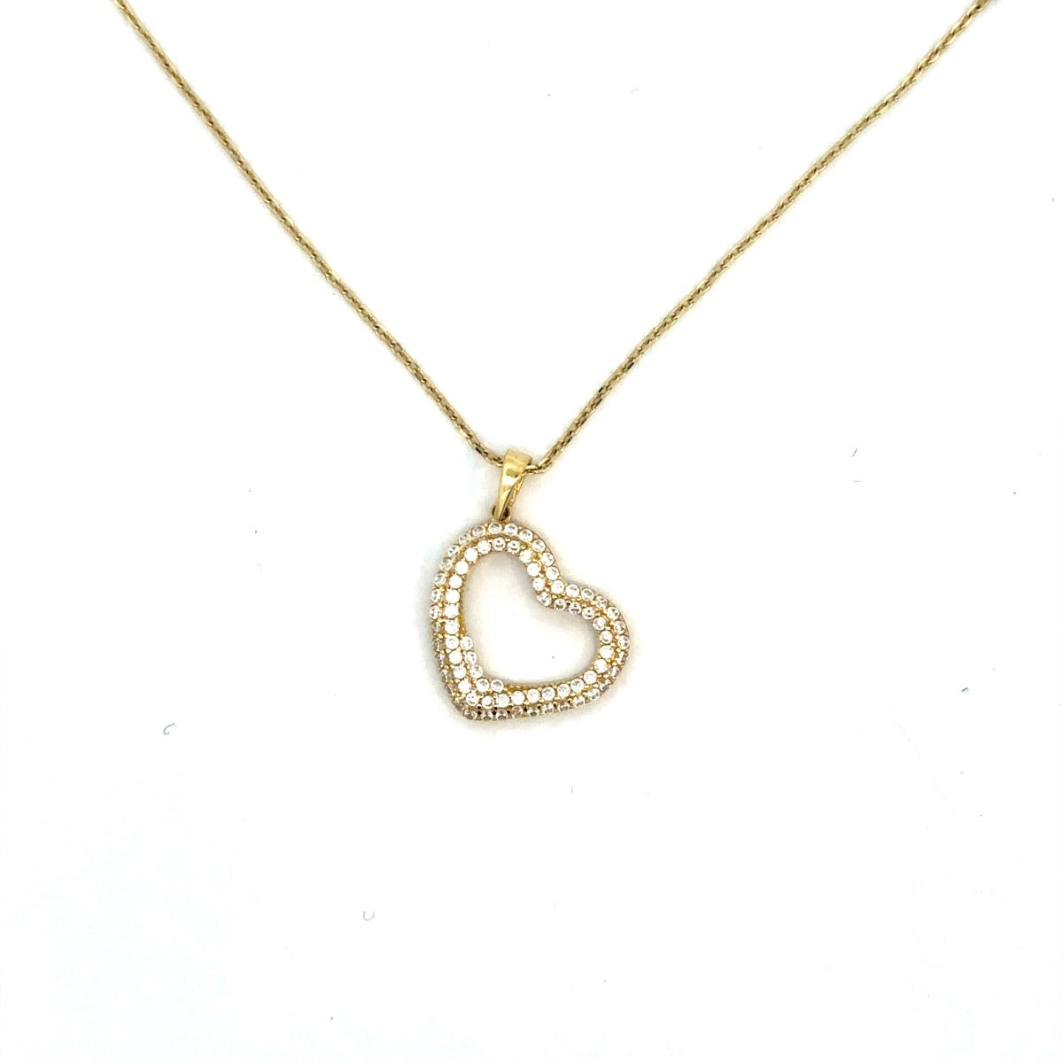 10KY CZ HEART NECKLACE ZVN-030