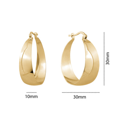STERLING SILVER GP PIRATE HOOPS MED