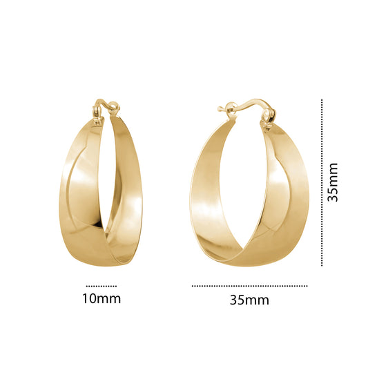 STERLING SILVER GP PIRATE HOOPS LRG