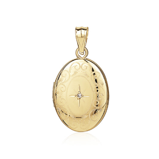 14KY OVAL LOCKET 14K60077