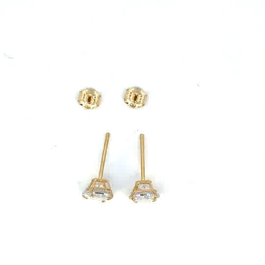 14KY SUPER LIGHT CZ STUDS ROUND