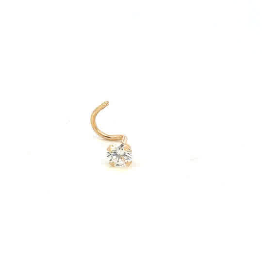 14KY CZ NOSE STUD