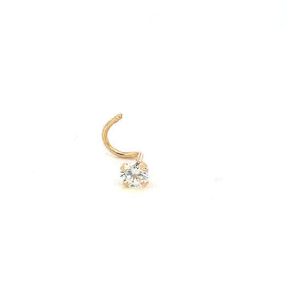 14KY CZ NOSE STUD