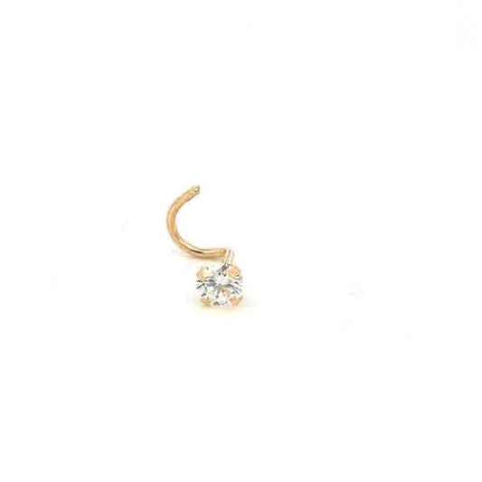 14KY CZ NOSE STUD