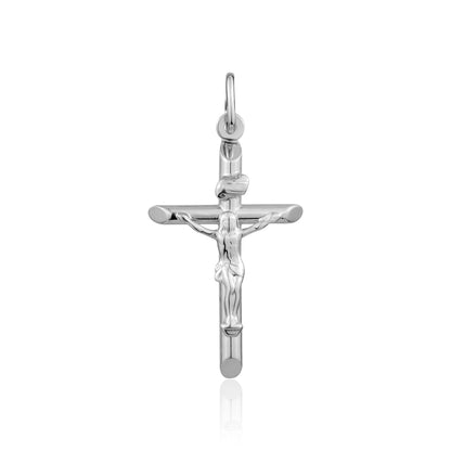STERLING SILVER RHODIUM CRUSIFIX 2434CRU RH