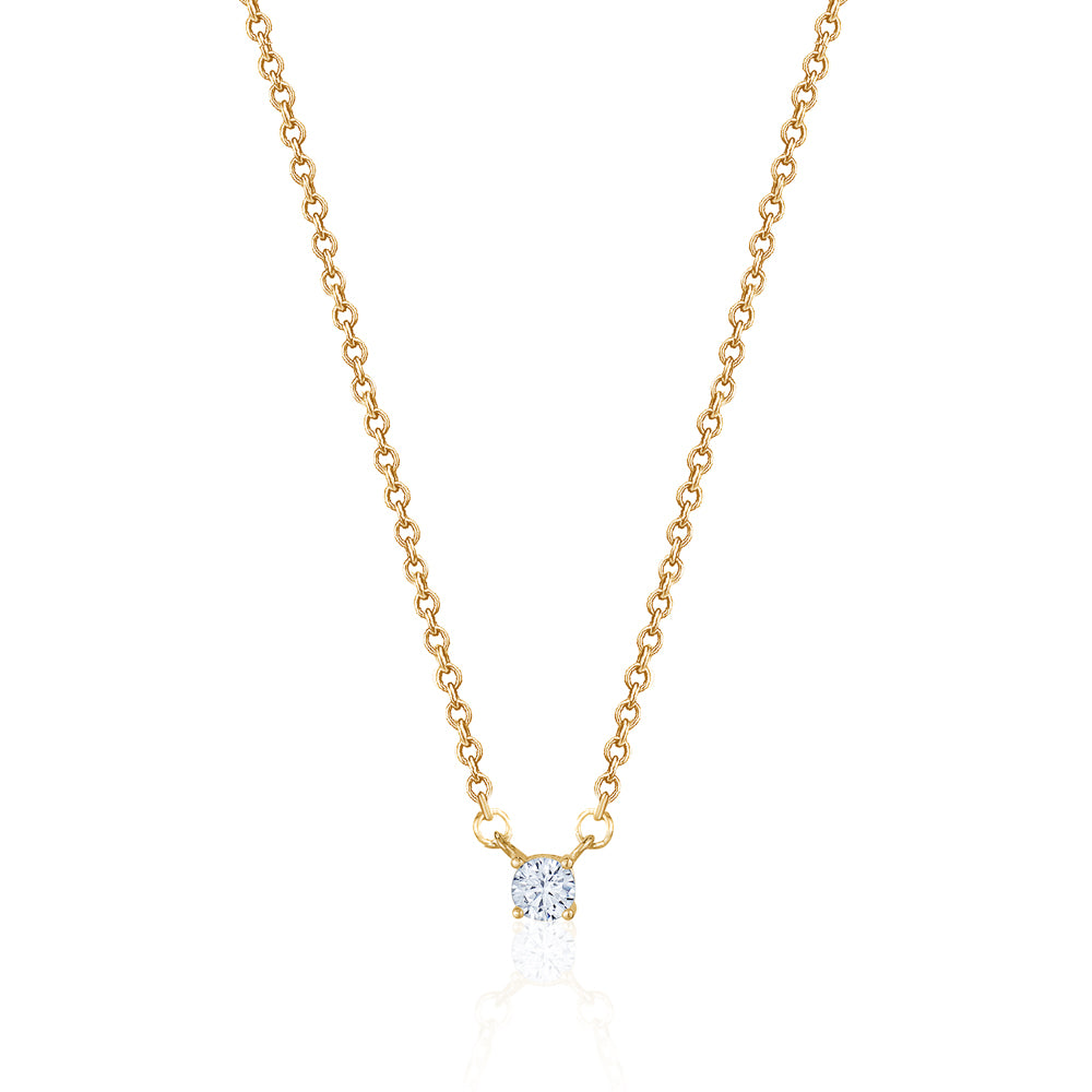 10KY 3MM CZ NECKLACE