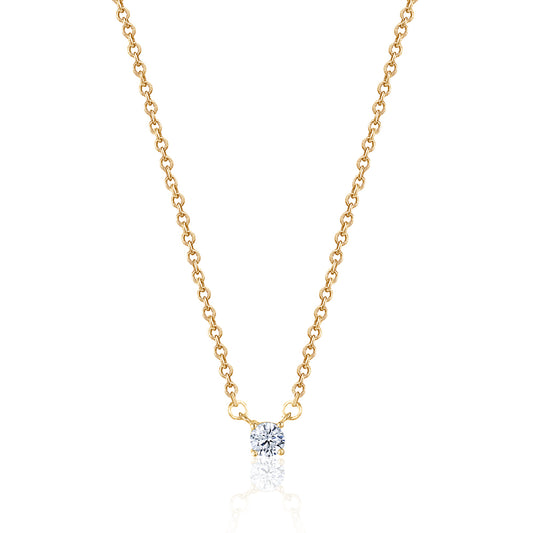 10KY 4MM CZ NECKLACE