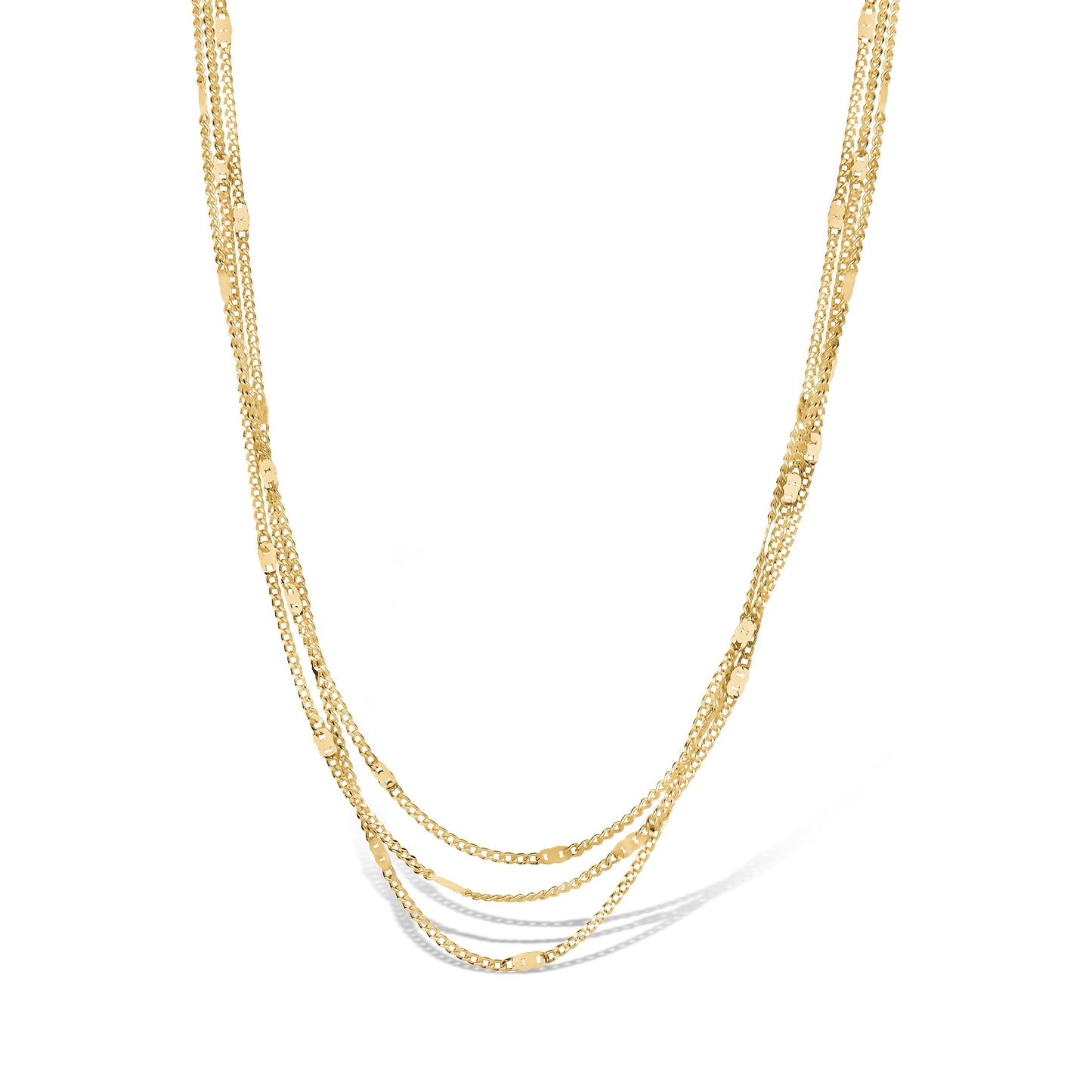 SILVER GOLD PLATED TRIPLE STRAND