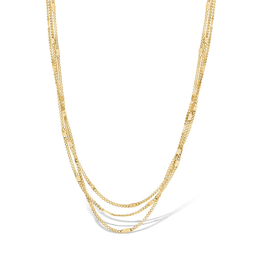 SILVER GOLD PLATED TRIPLE STRAND