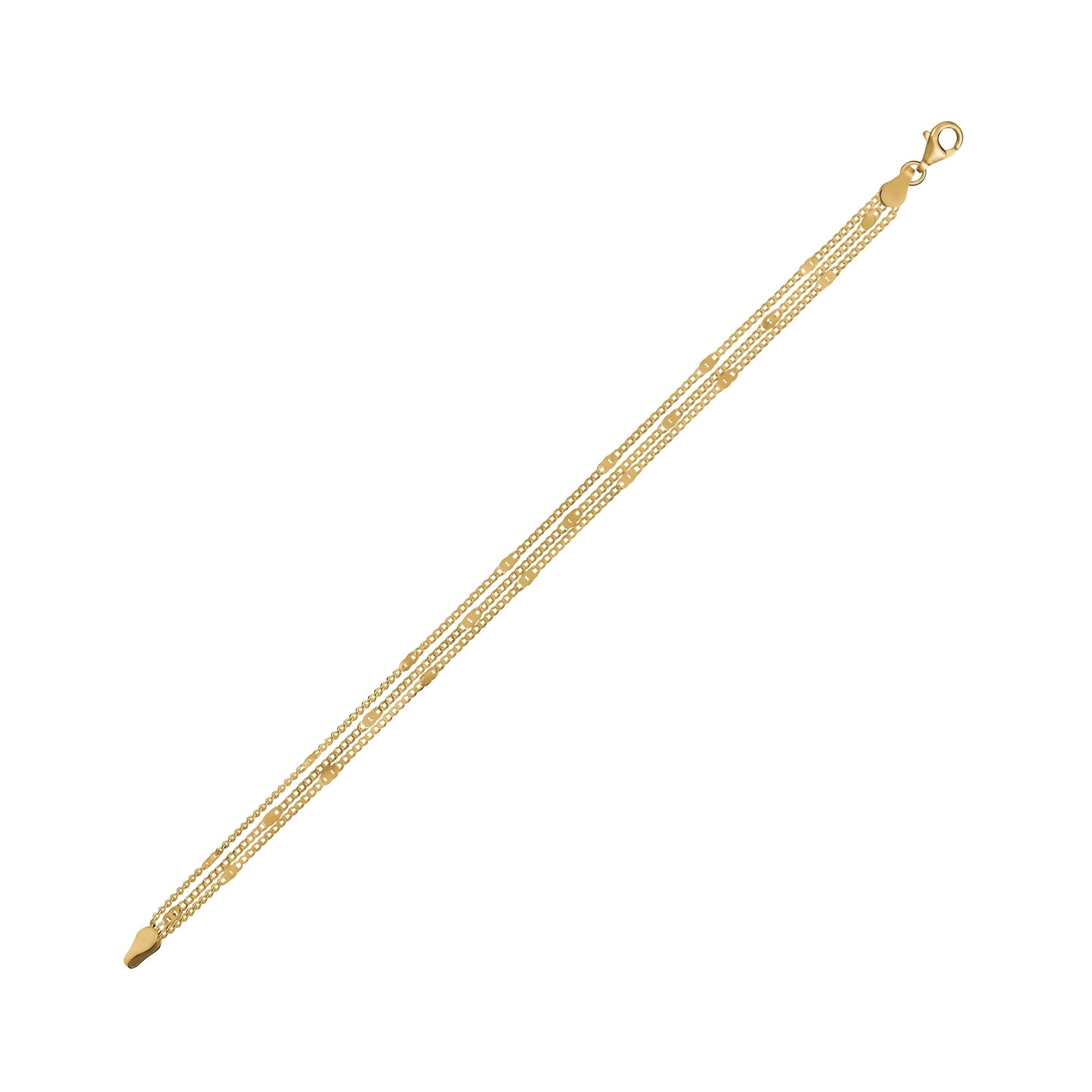 SILVER GOLD PLATED TRIPLE STRAND
