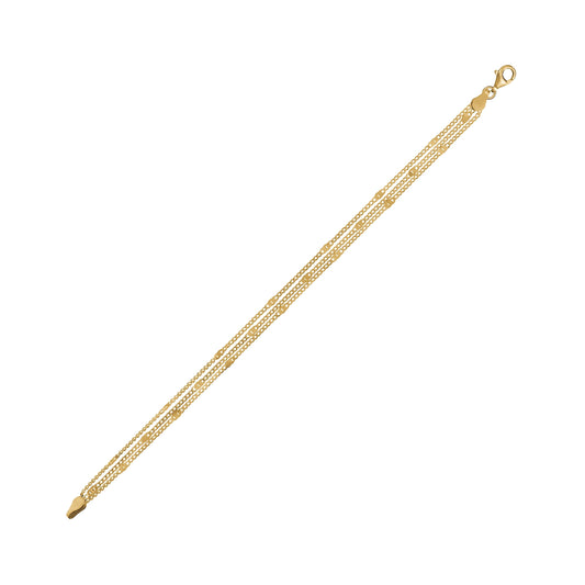 SILVER GOLD PLATED TRIPLE STRAND