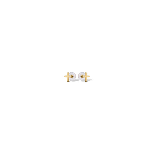 10KY TINY CROSS STUDS