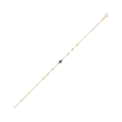 10KY NECKLACE AND BRACELET WITH EVIL EYE