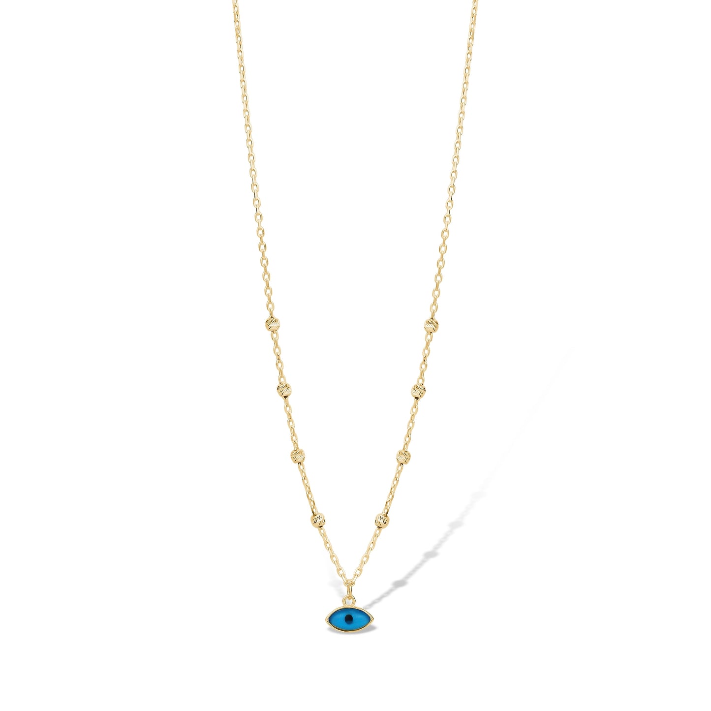 10KY NECKLACE AND BRACELET WITH EVIL EYE