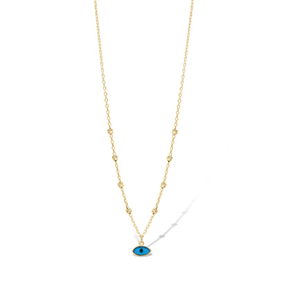 10KY NECKLACE AND BRACELET WITH EVIL EYE