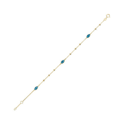 10Y NECKLACE AND BRACELET SET WITH MULTI EVIL EYES