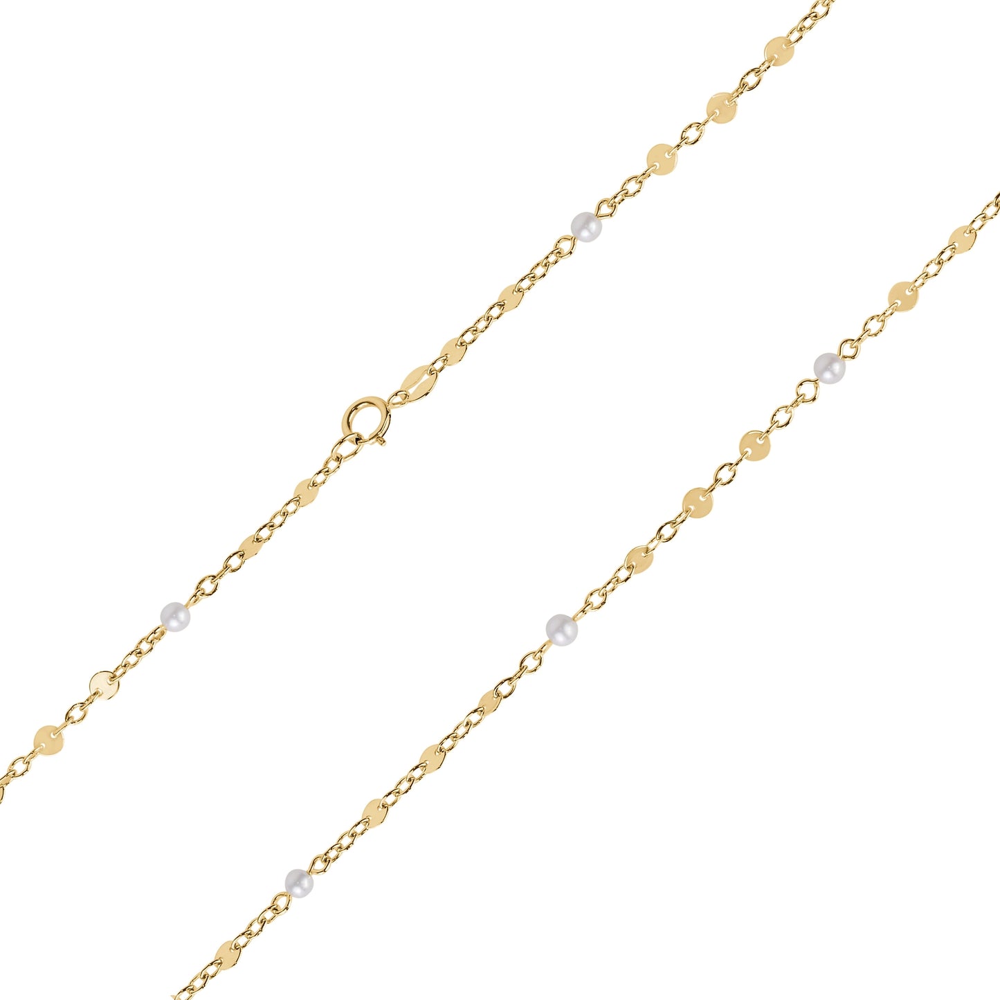 10KY NECKLACE AND BRACELET WITH PEARLS