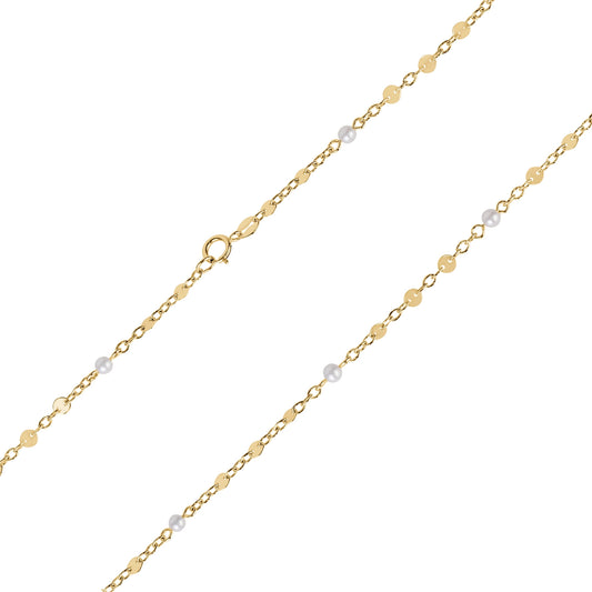 10KY NECKLACE AND BRACELET WITH PEARLS