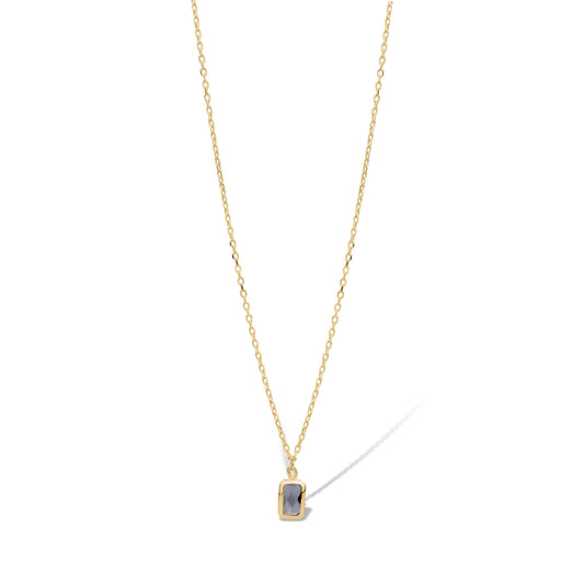 10KY NECKLACE WITH LIGHT BLUE PENDANT
