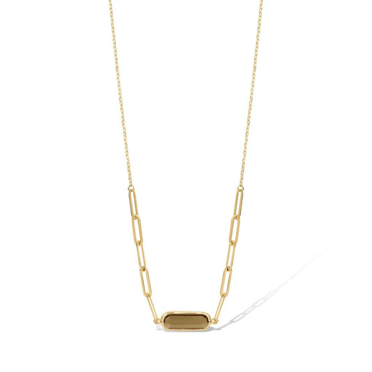 10KY NECKLACE WITH CONIAC STONE