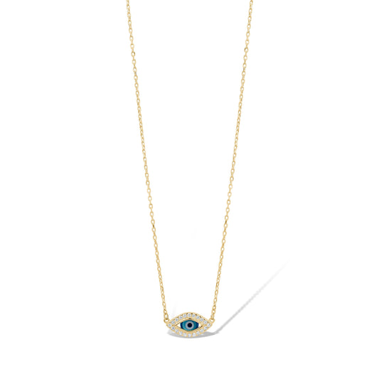 10KY NECKLACE WITH EVIL EYE