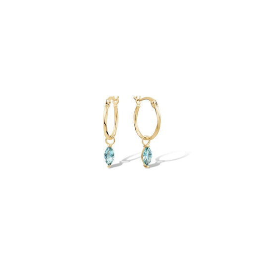 10KY HOOPS WITH CZ DANGLE