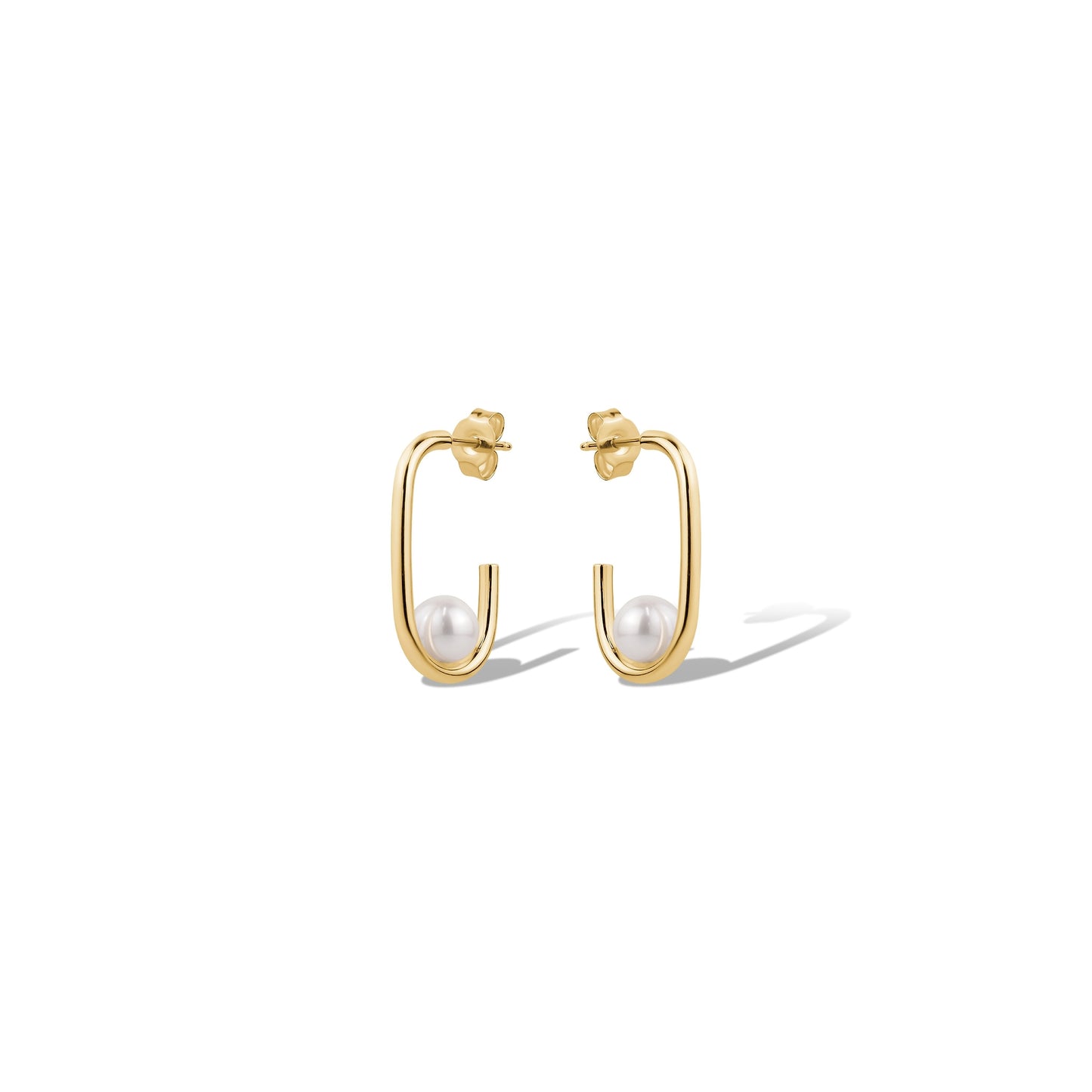 10KY HOOP STUDS WITH PEARL