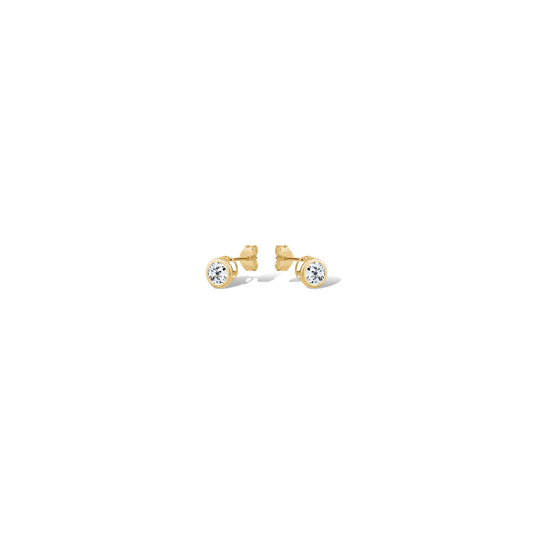 10KY CZ BEZEL STUDS 6MM CZ