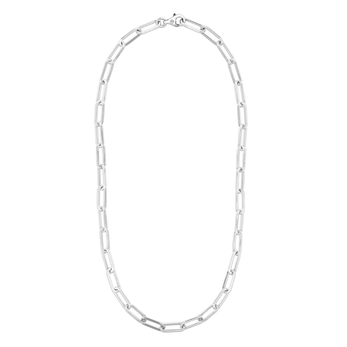 STERLING SILVER PAPERCLIP FANCY CHAIN