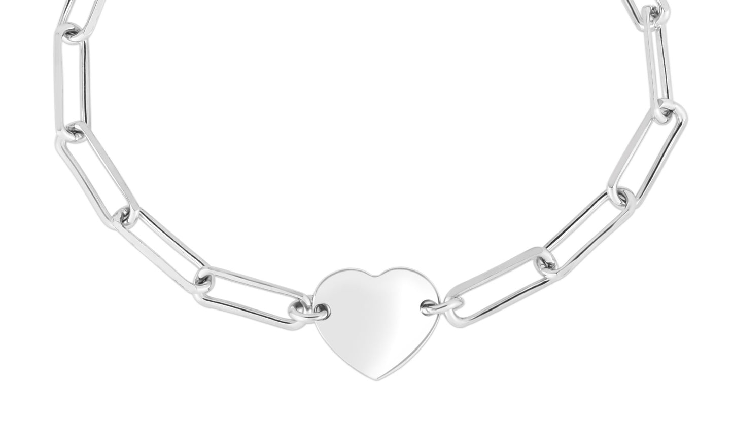 STERLING SILVER BRACELET WITH HEART