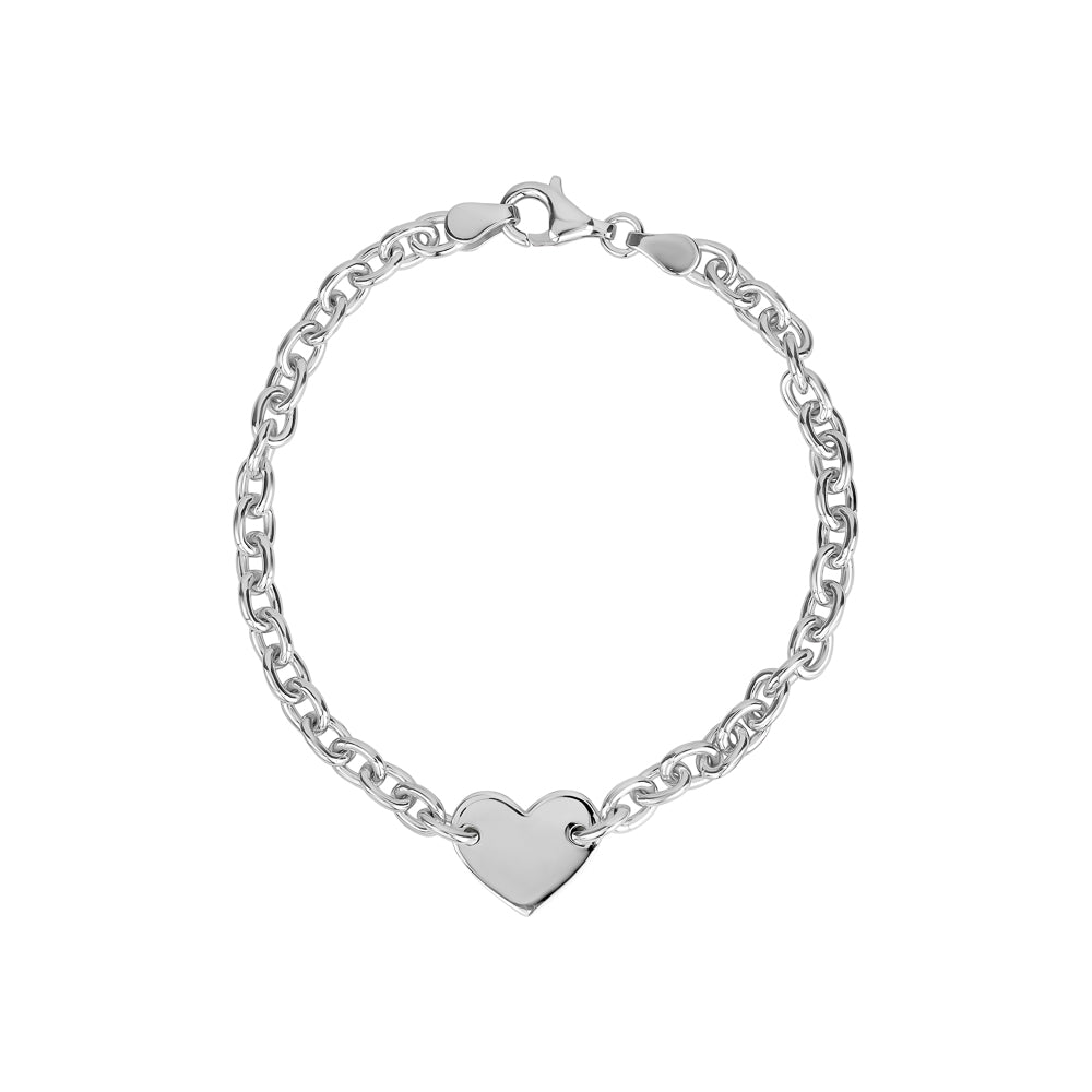 STERLING SILVER HEART BRACELET AGW877-07