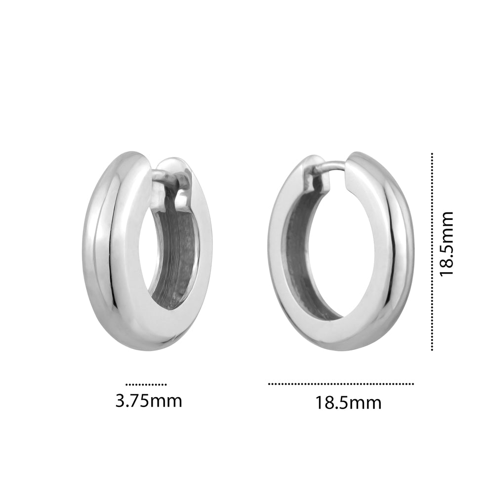 STERLING SILVER HUGGIES 3.75MMX 18.5MM