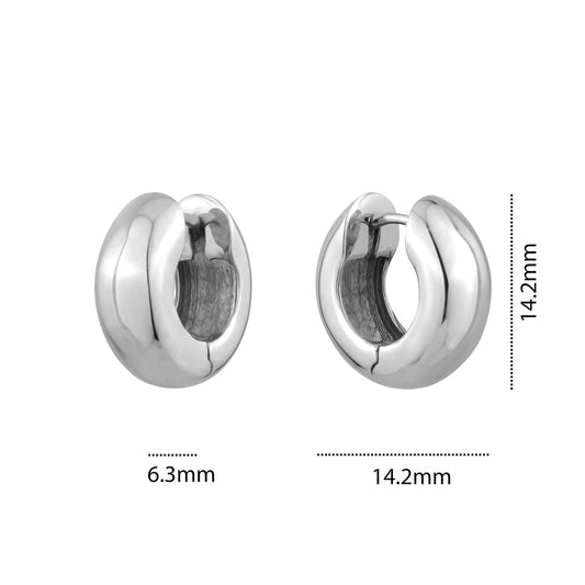 STERLING SILVER HUGGIES 6MM X 14MM