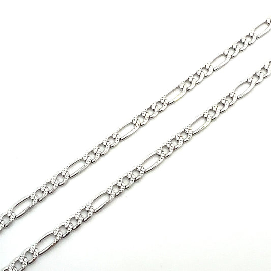 SILVER FANCY FIGARO CHAIN 4.0MM