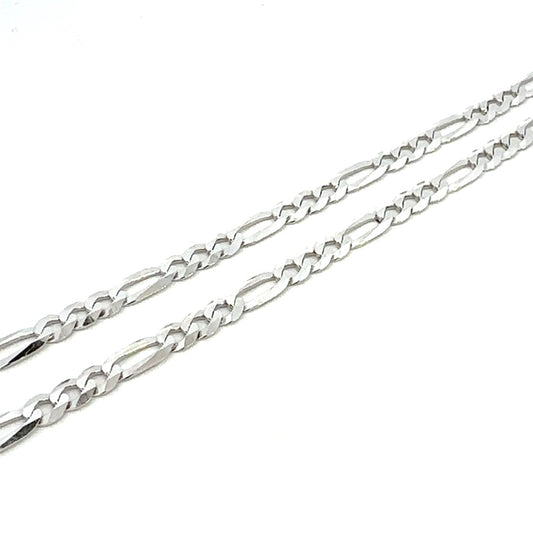 SILVER SOFT FIGARO CHAIN 4.3MM