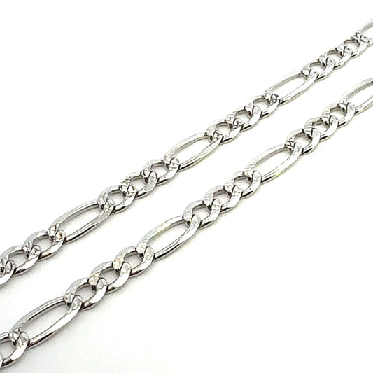 SILVER FANCY FIGARO CHAIN 6MM