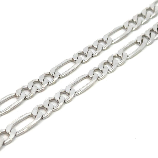 SILVER OPEN FIGARO CHAIN 5.8MM