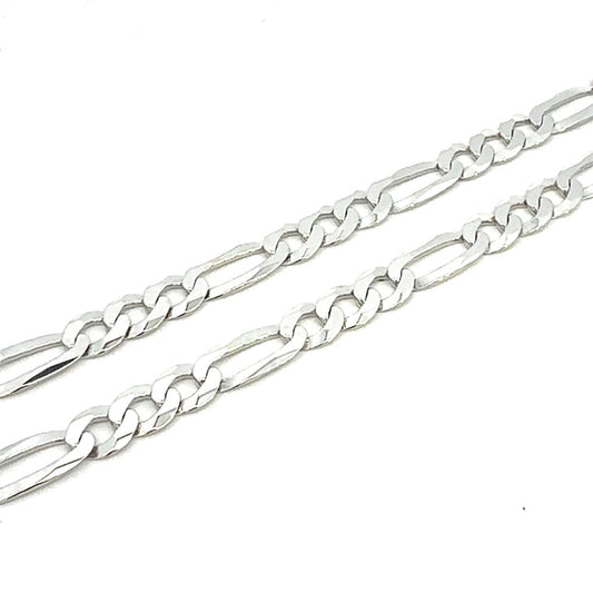 SILVER SOFT FIGARO CHAIN 6.8MM