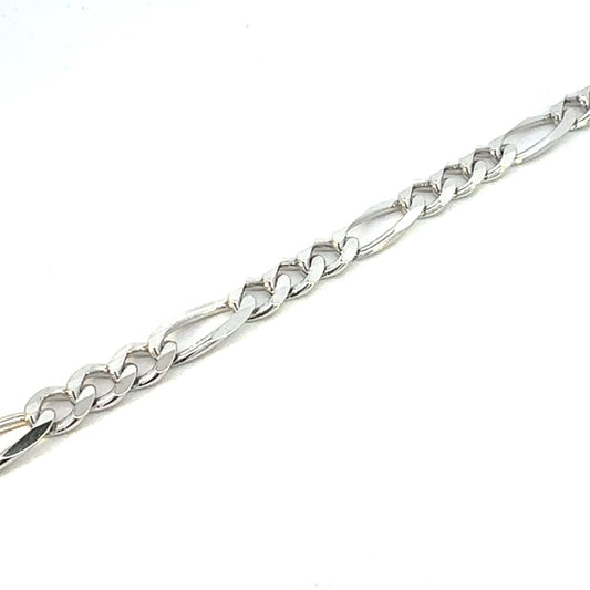 STERLING SILVER FIGARO CHAIN 7MM