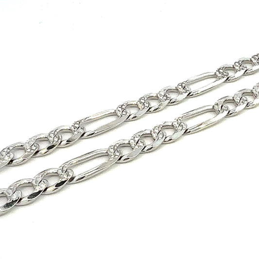 SILVER FANCY FIGARO CHAIN 7MM