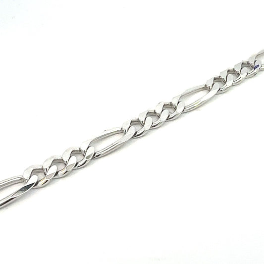 STERLING SILVER FIGARO CHAIN 7.5MM