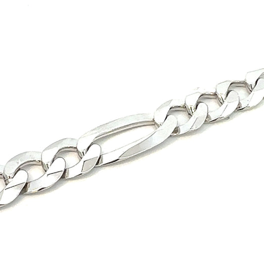 SILVER SOFT FIGARO CHAIN 13.3MM