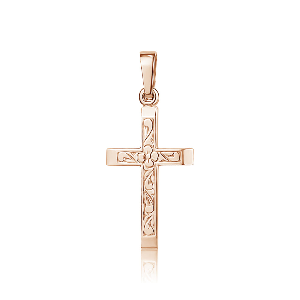 10K CAST FLORAL CROSS