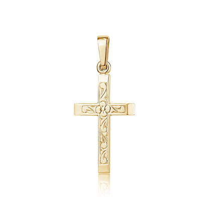 10K CAST FLORAL CROSS