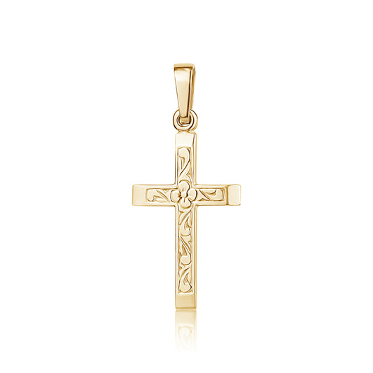 10K CAST FLORAL CROSS