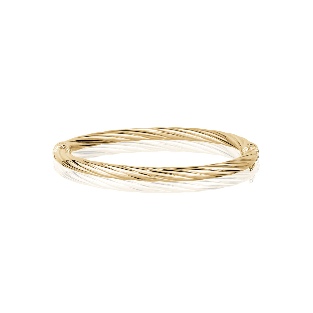 STERLING SILVER GOLD PLATED TWIST BANGLE