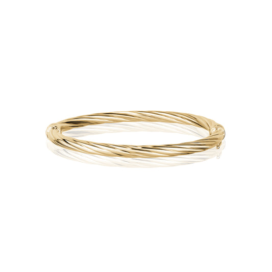 STERLING SILVER GOLD PLATED TWIST BANGLE